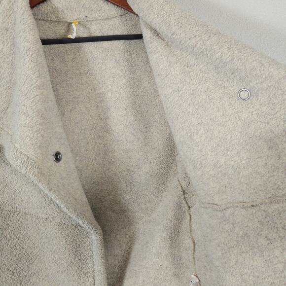 Lucy Faux Shearling Vest Gray Asymmetrical Open Front Size XL Minimalist - Picture 6 of 10